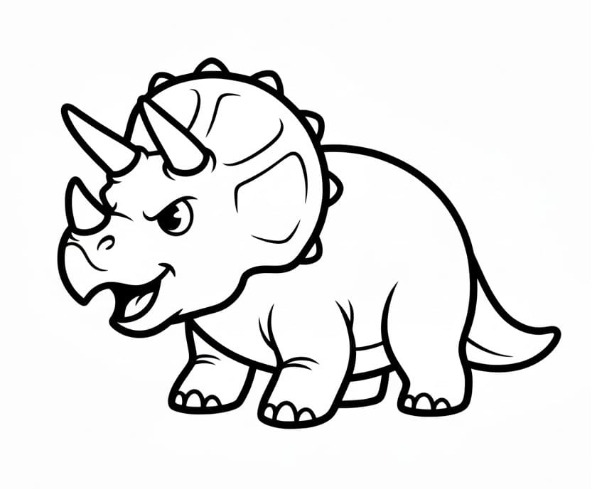 Utskriftbar Triceratops fargelegging