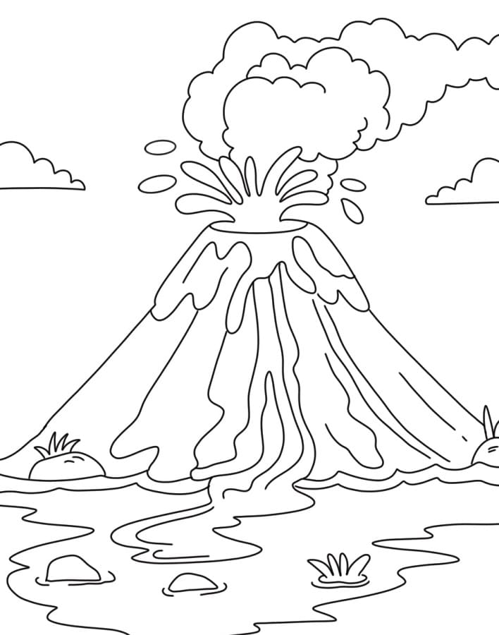 Utskriftbar Vulkan fargelegging