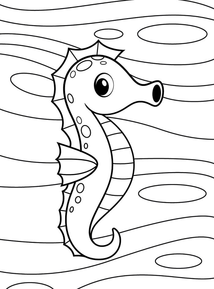Utskriftbart Bilde Sjøhest fargelegging