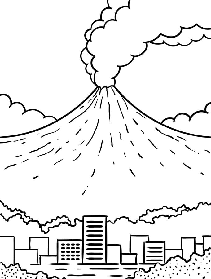 Utskriftbart Bilde Vulkan fargelegging