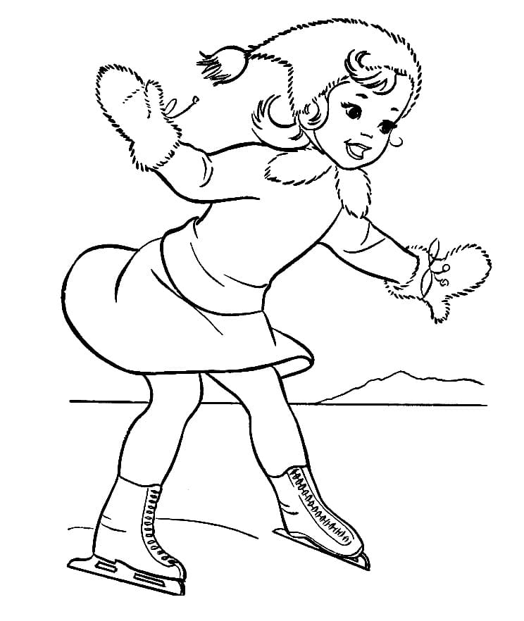 Utskrivbar vintersport fargelegging