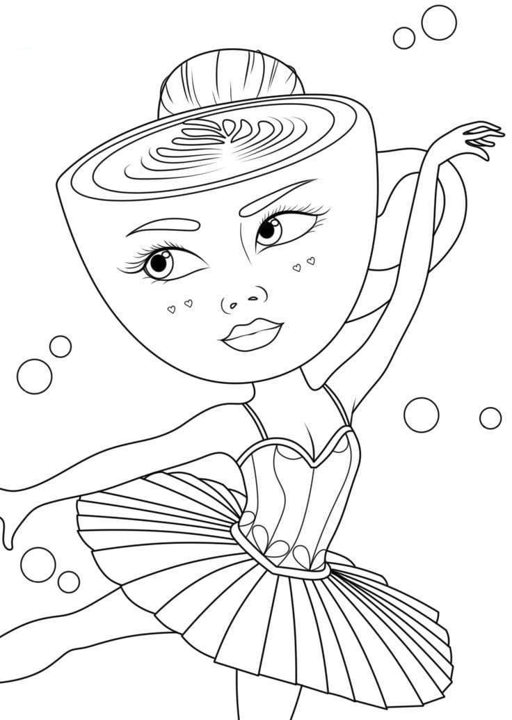 Vakker ballerina cappuccina fargelegging