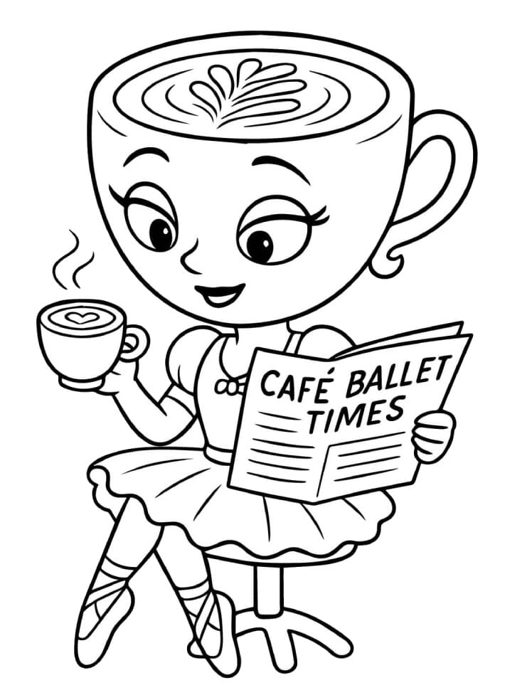 Veldig søt ballerina cappuccina fargelegging