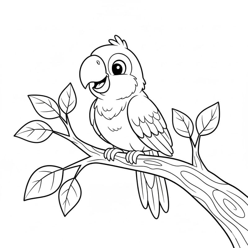 Veldig søt papegøye fargelegging