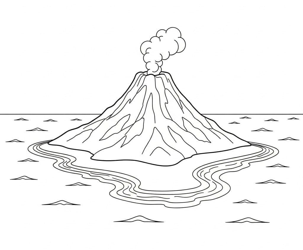 Vulkan for 3-åringer fargelegging