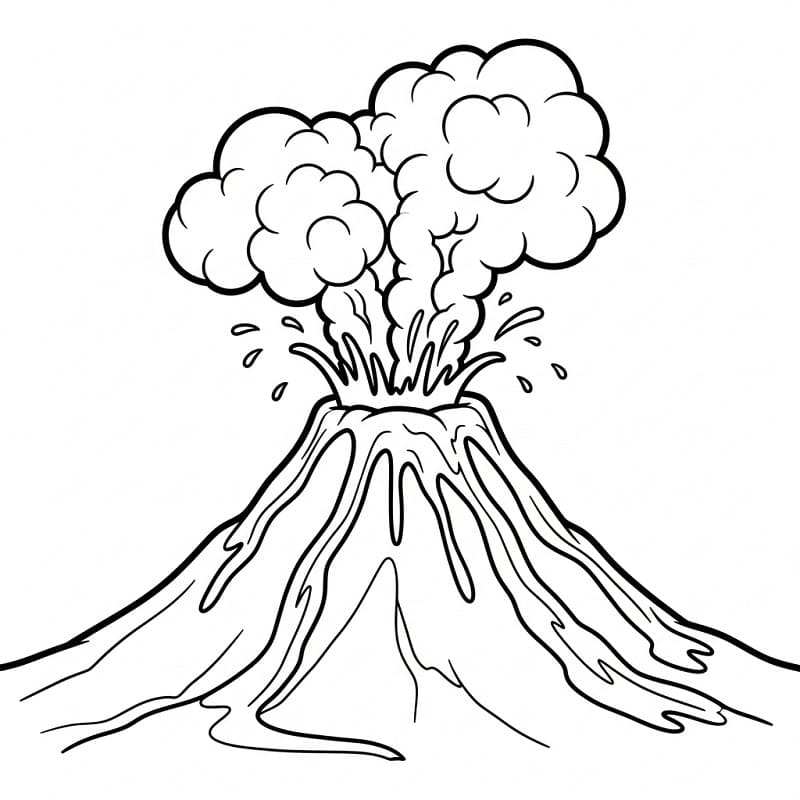 Vulkan for 4-åringer fargelegging