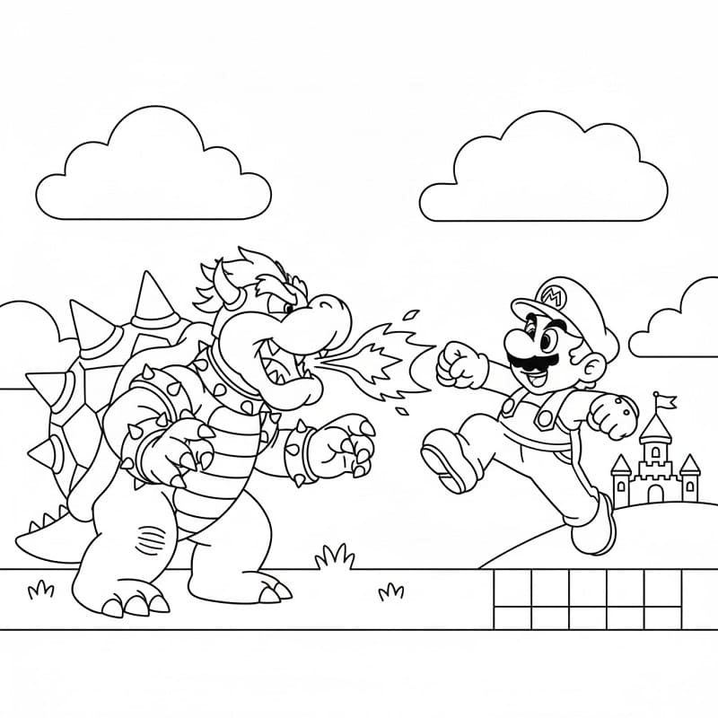 Animert Bowser fargelegging