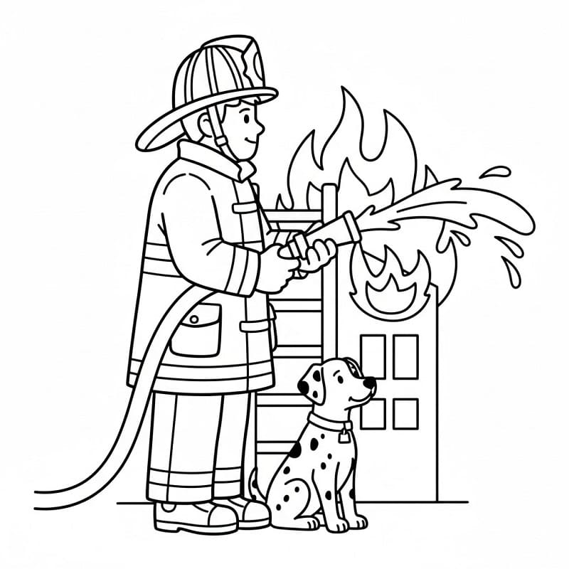En Brannmann fargelegging