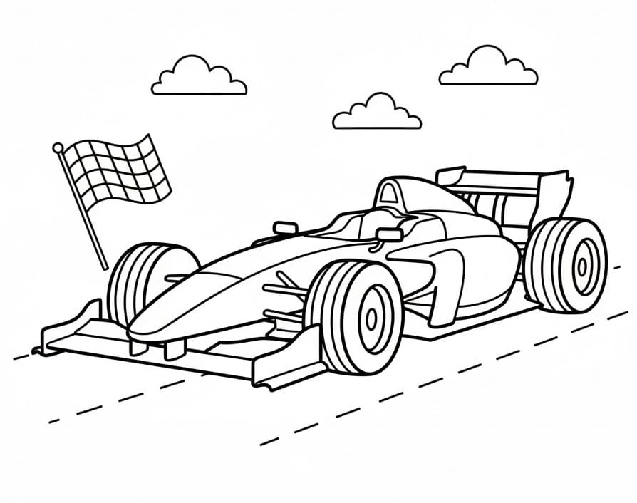En Racerbil fargelegging