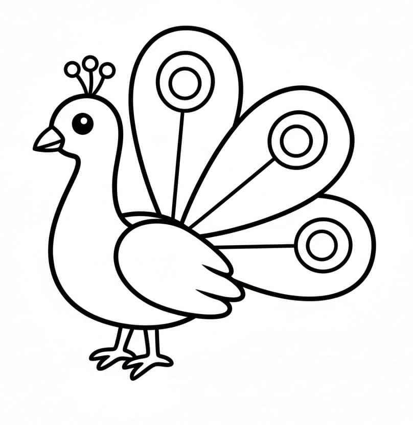 En Søt Påfugl fargelegging