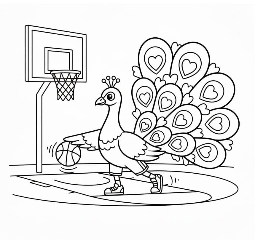 Enkel Påfugl fargelegging