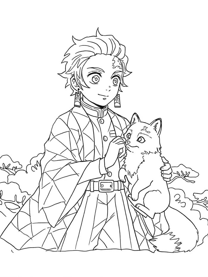 Enkel Tanjiro fargelegging