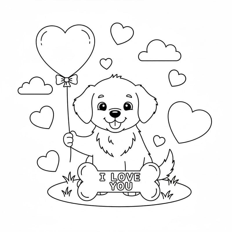 Enkel Valentinsdag fargelegging