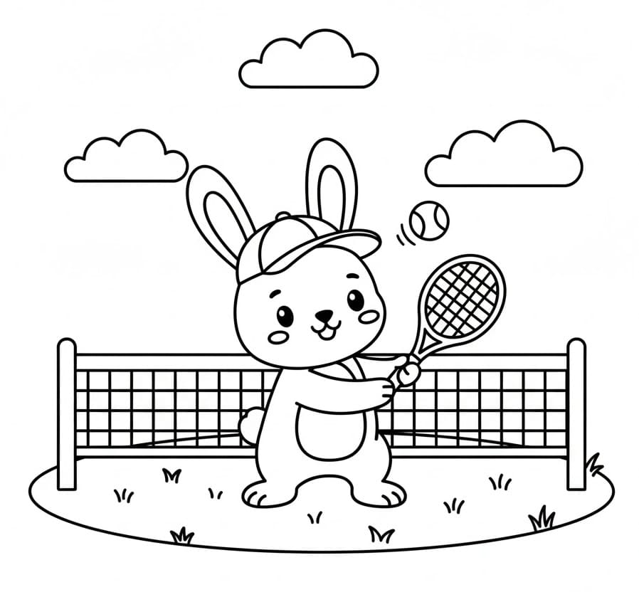 Enkel tennis fargelegging