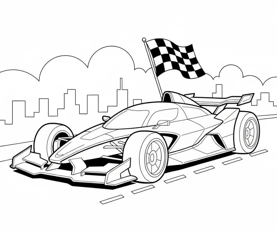 Fantastisk Racerbil fargelegging