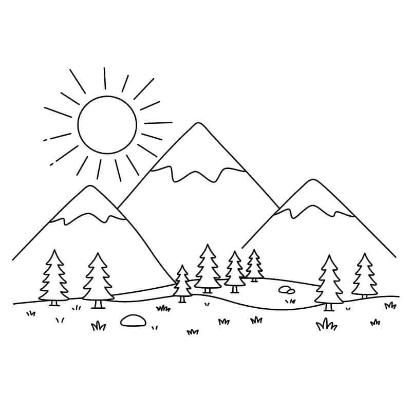 Fjell Gratis Bilde fargelegging