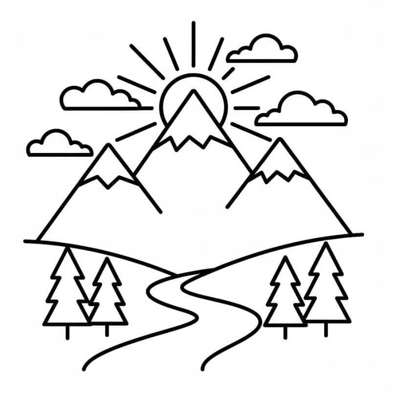 Fjell Gratis fargelegging