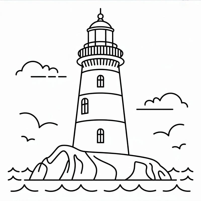 Fyrtårn Gratis Utskriftbar fargelegging