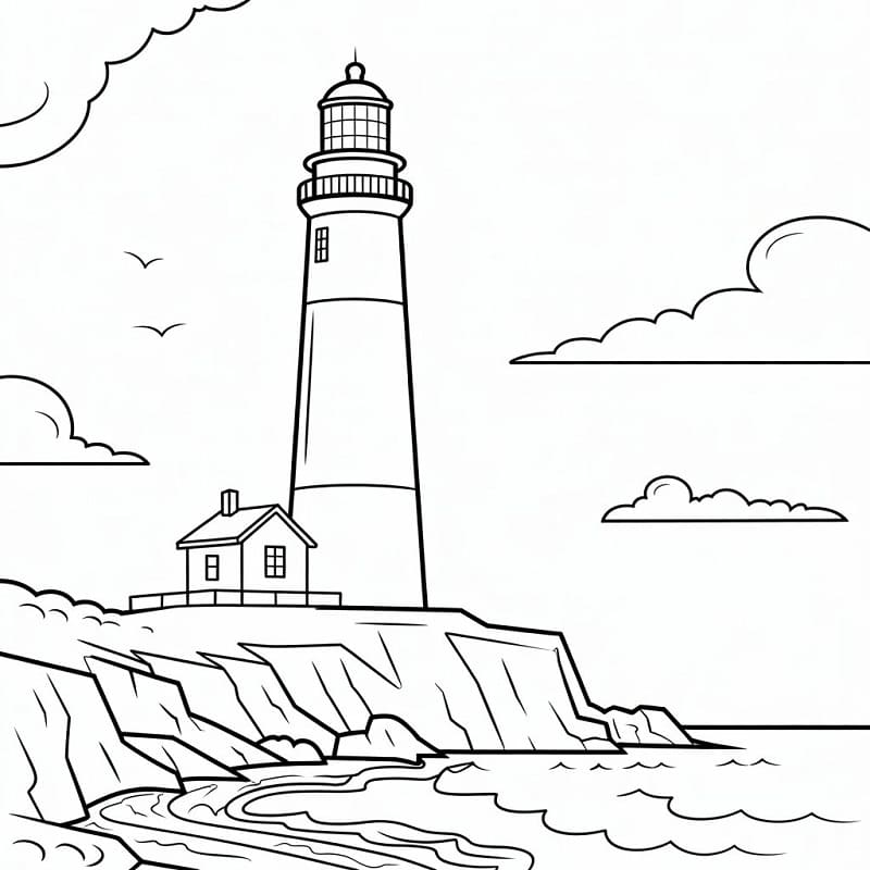 Fyrtårn Gratis for Barn fargelegging
