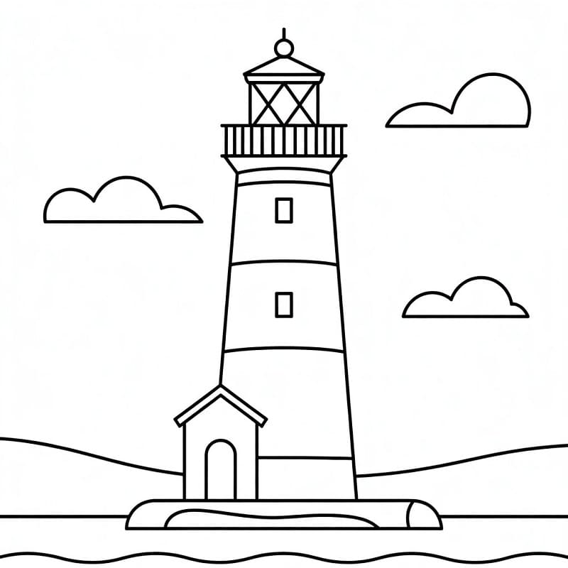 Fyrtårn Utskriftbar for Barn fargelegging