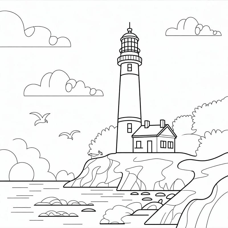 Fyrtårn for Barn fargelegging