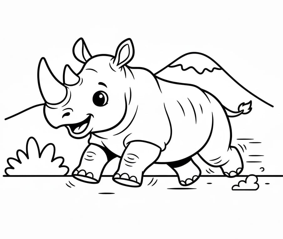 Gratis Neshorn å Skrive ut fargelegging