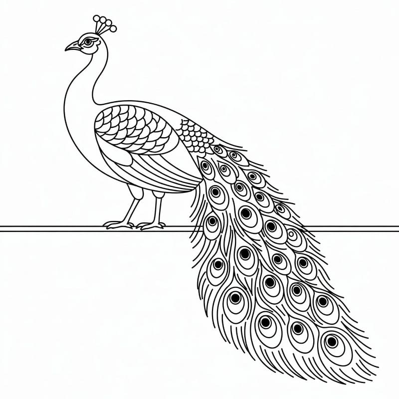 Gratis Påfugl fargelegging