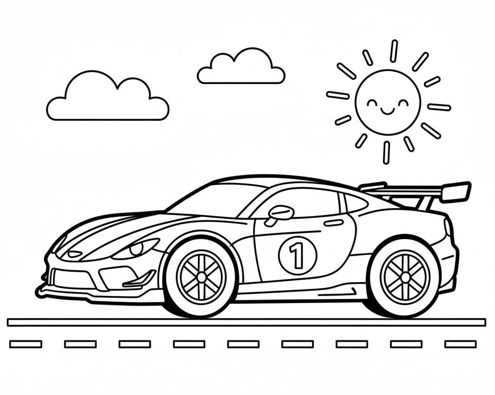 Gratis Racerbil å Skrive ut fargelegging