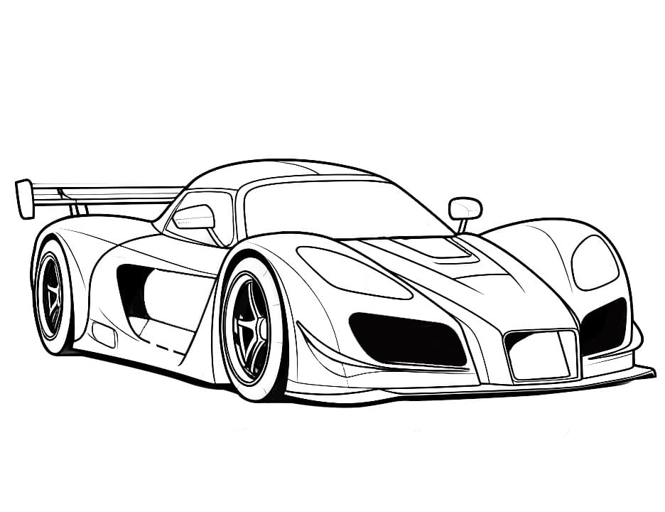 Gratis Utskriftbar Racerbil fargelegging