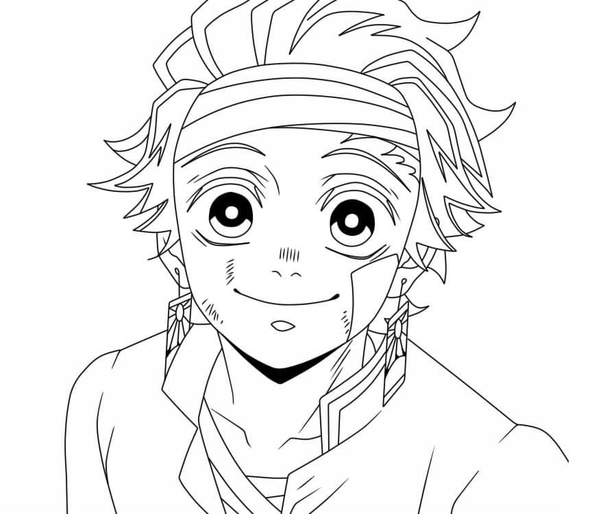 Gratis Utskriftbar Tanjiro fargelegging