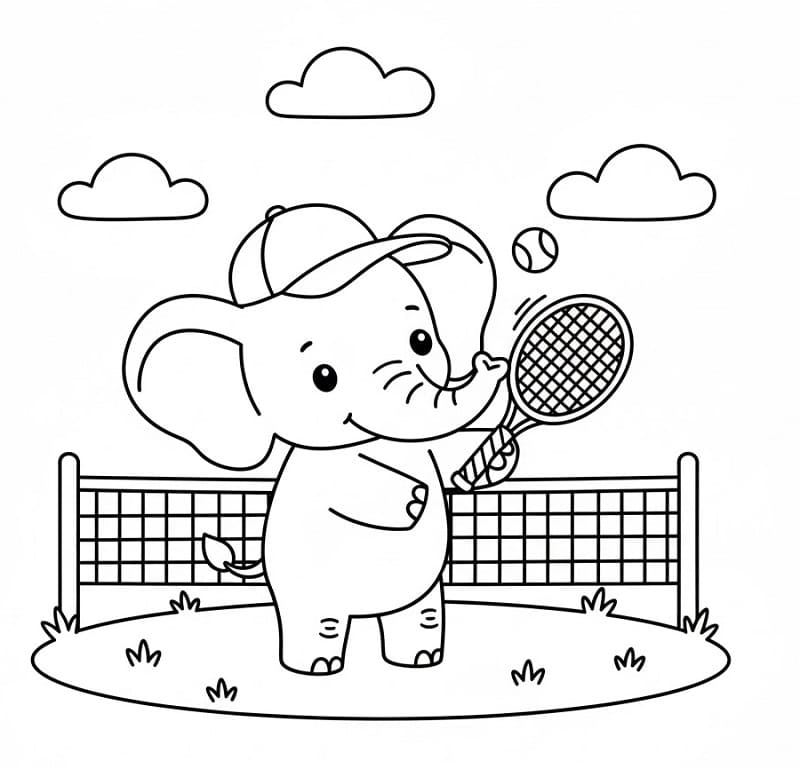 Gratis utskriftbar tennis fargelegging