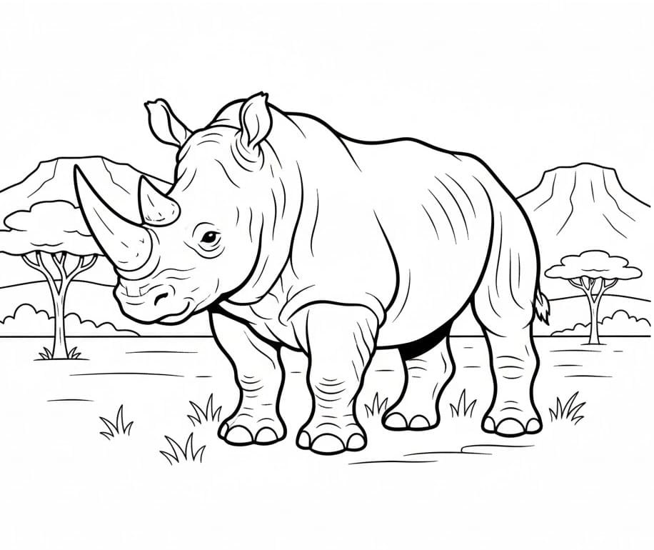 Grunnleggende Neshorn fargelegging