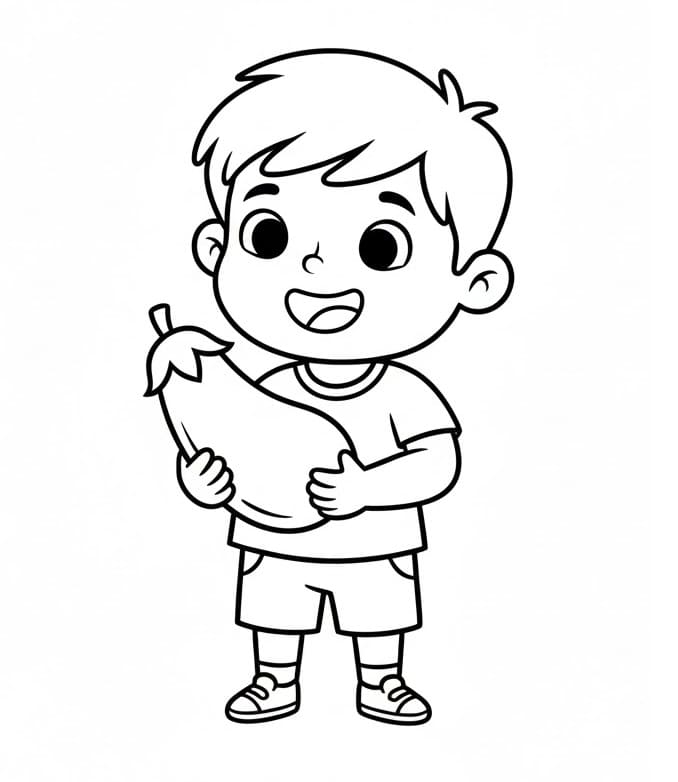 Gutt med Aubergine fargelegging