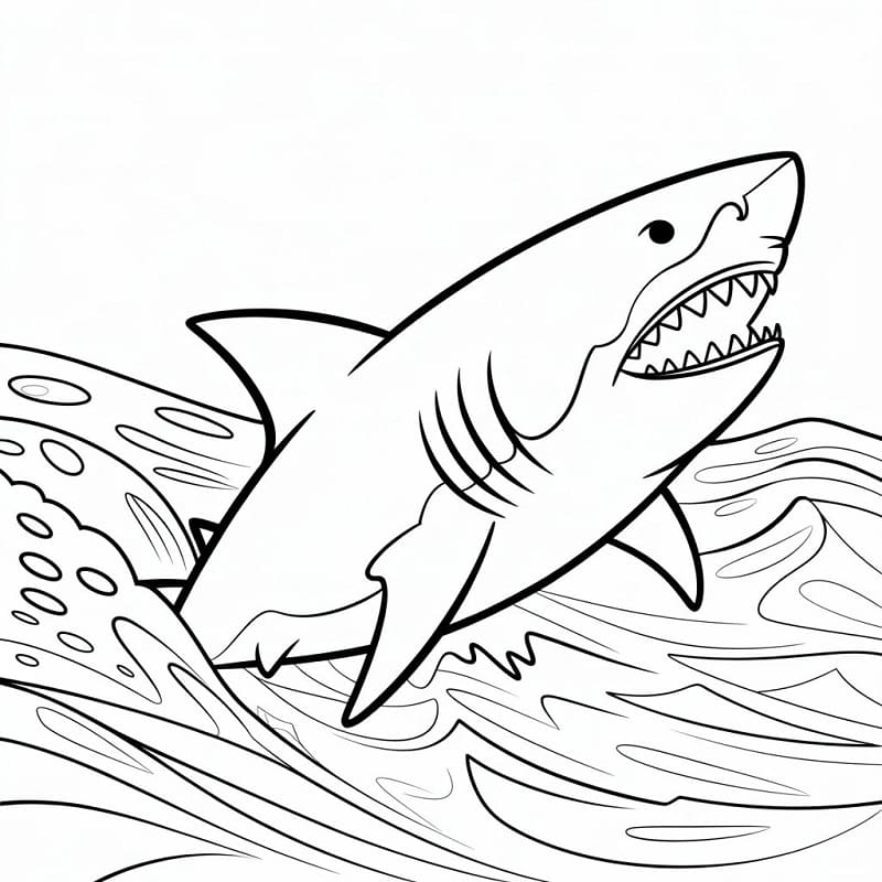 Hai som Angriper fargelegging