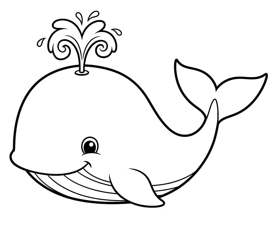 Hval Utskriftbar fargelegging