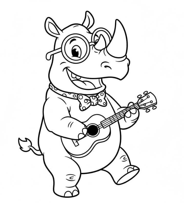 Hyggelig Neshorn fargelegging