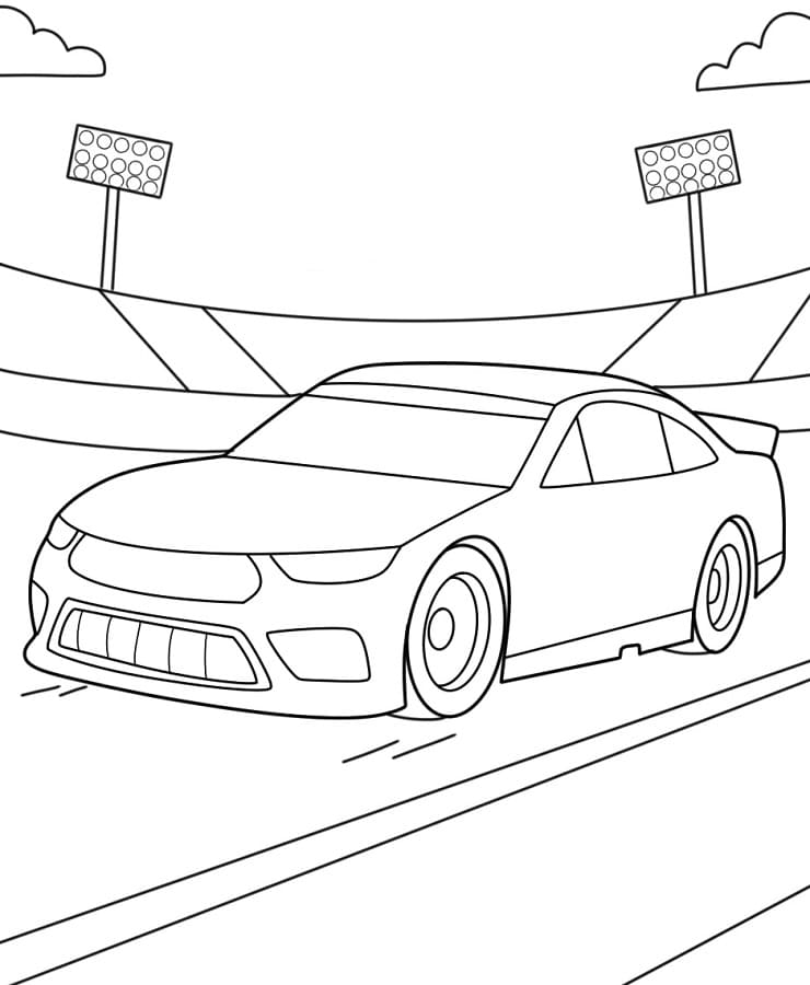 Kjempekul Racerbil fargelegging