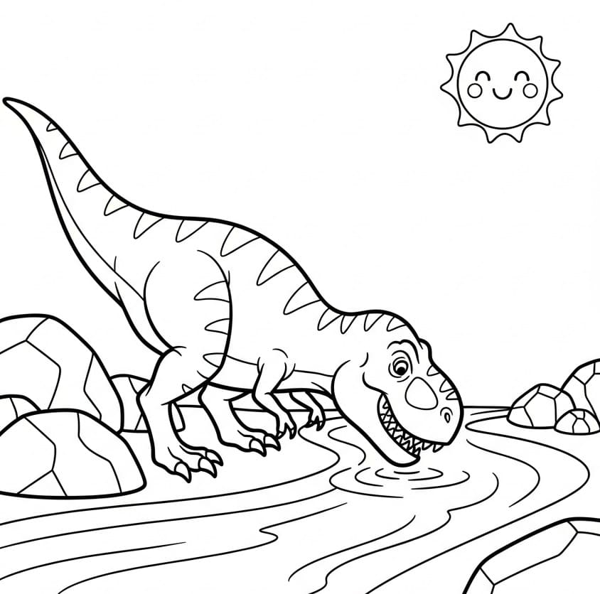 Kjempekul T-rex fargelegging