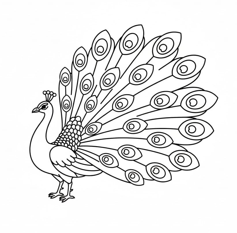 Lett Påfugl fargelegging