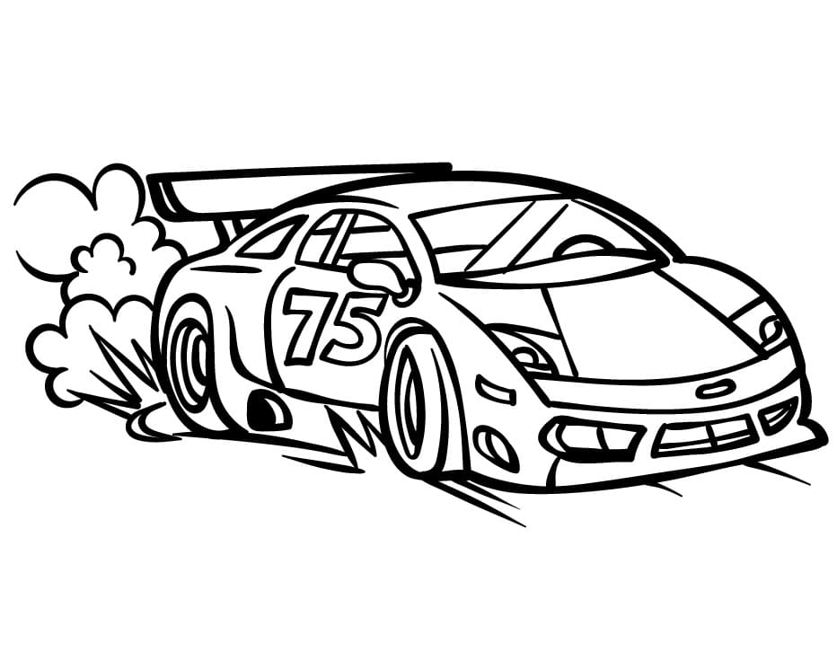 Lett Racerbil fargelegging