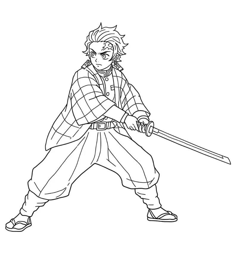 Morsom Tanjiro fargelegging