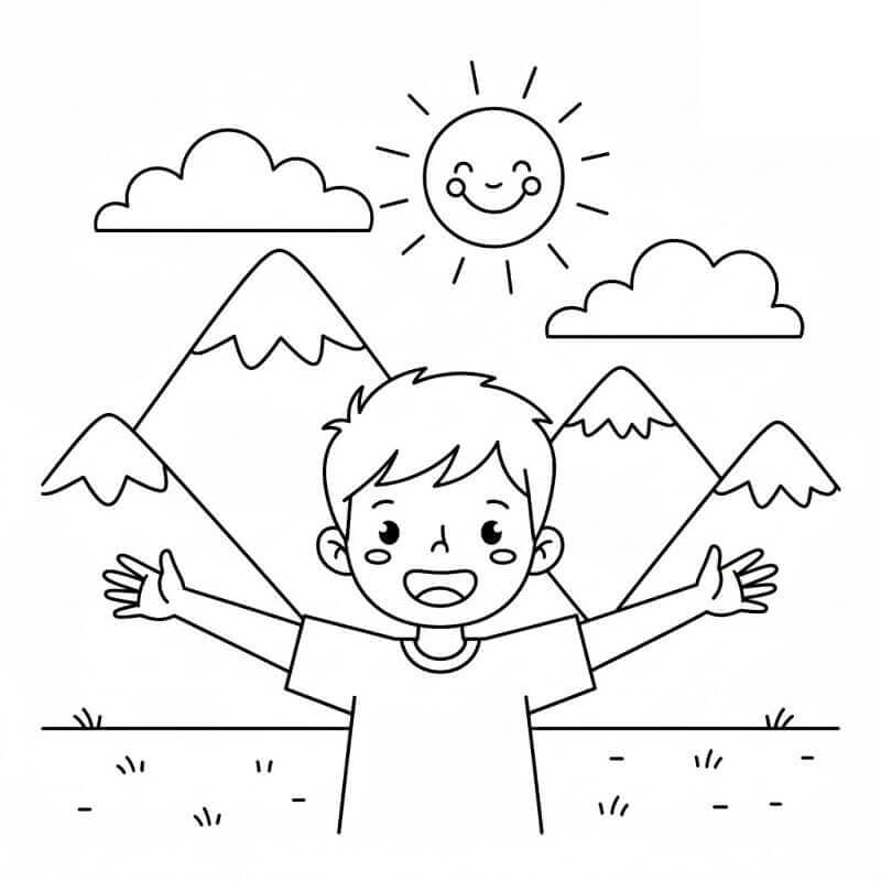 Naturlig Fjell fargelegging