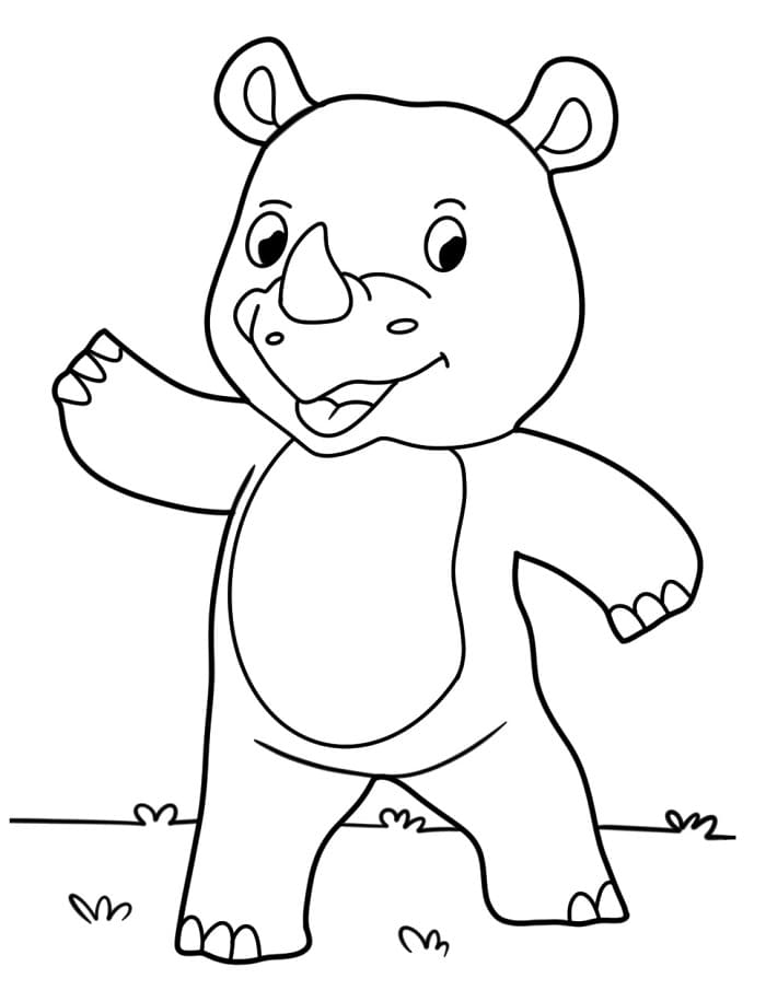 Neshorn Utskriftbar for Barn fargelegging