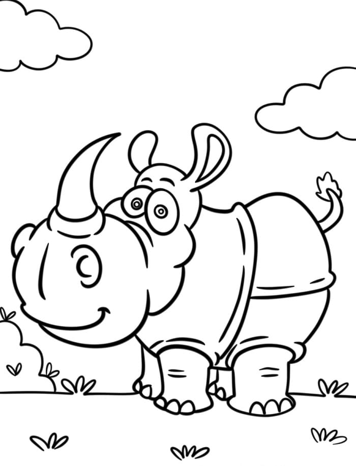 Neshorn Utskriftbar fargelegging