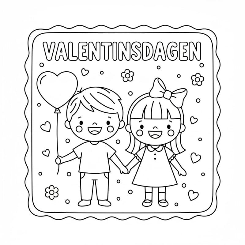 På Valentinsdag fargelegging