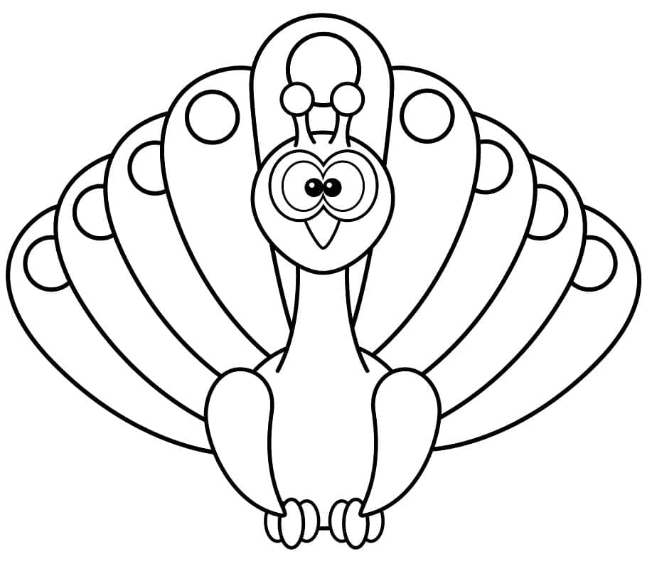 Påfugl (5) fargelegging