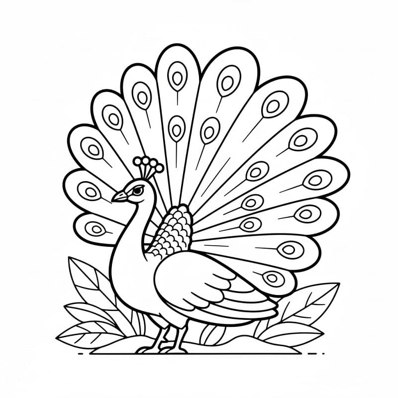 Påfugl Utskriftbar fargelegging