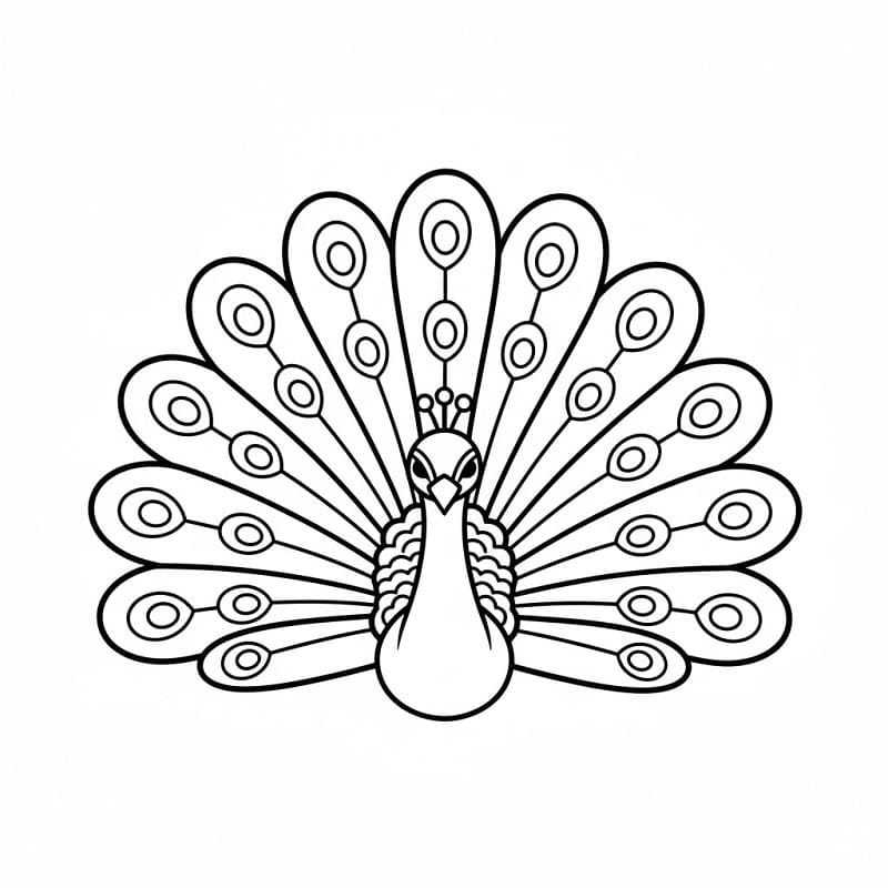 Påfugl å Skrive ut fargelegging