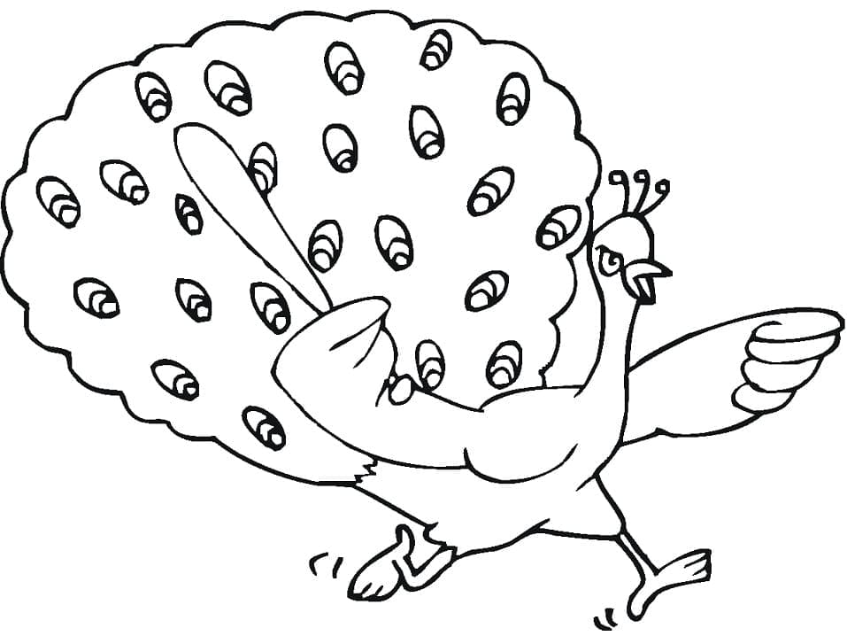 Påfugl for 1-åringer fargelegging