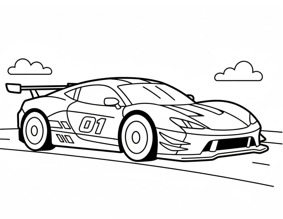 Racerbil (3) fargelegging